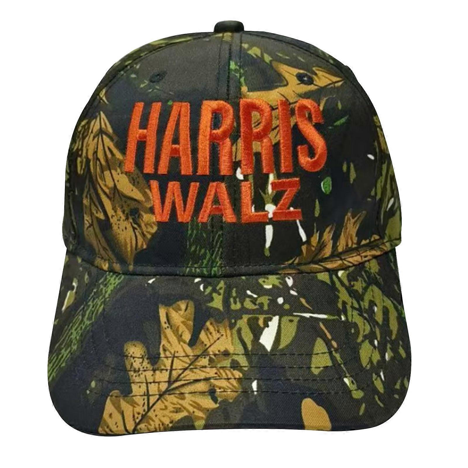 Durable Camo Hat for 2024 Election - Harris Walz Hook-and-Loop Closure