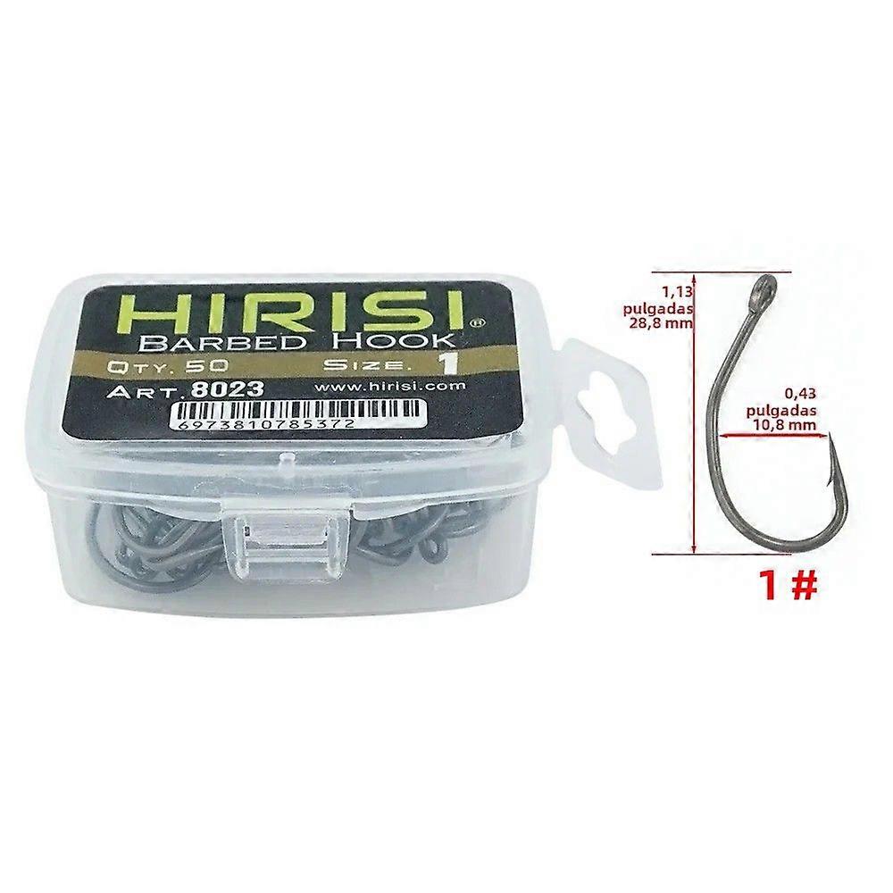 Barbados Fishing Hooks PTFE Coated 50x Fishing Terminal Tool High Carbon Steel Material Quality