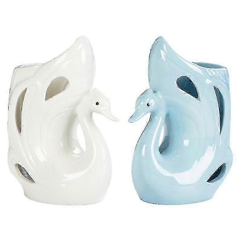 unique 2pcs Vase Decoration, Swan-shaped Vase