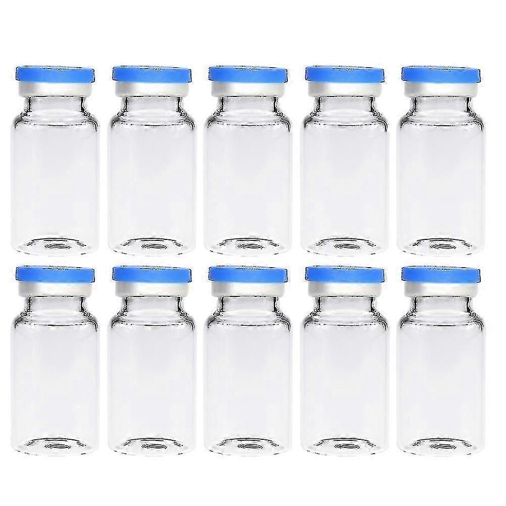 20-Pack 10ml Clear Glass Vials - Durable Reusable Bottles for Cosmetic & Science