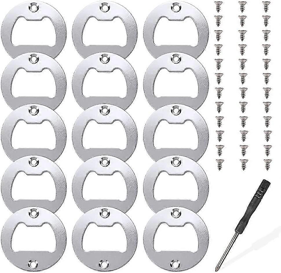 15-Pack Stainless Steel Bottle Opener Inserts, Hardware Replacement Kit