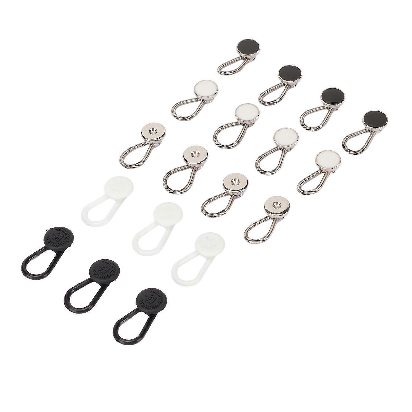 18 Pack Collar Extenders Multi-Function Adjustable Elastic Neck Button Extenders for Men Shirts Pants Dresses