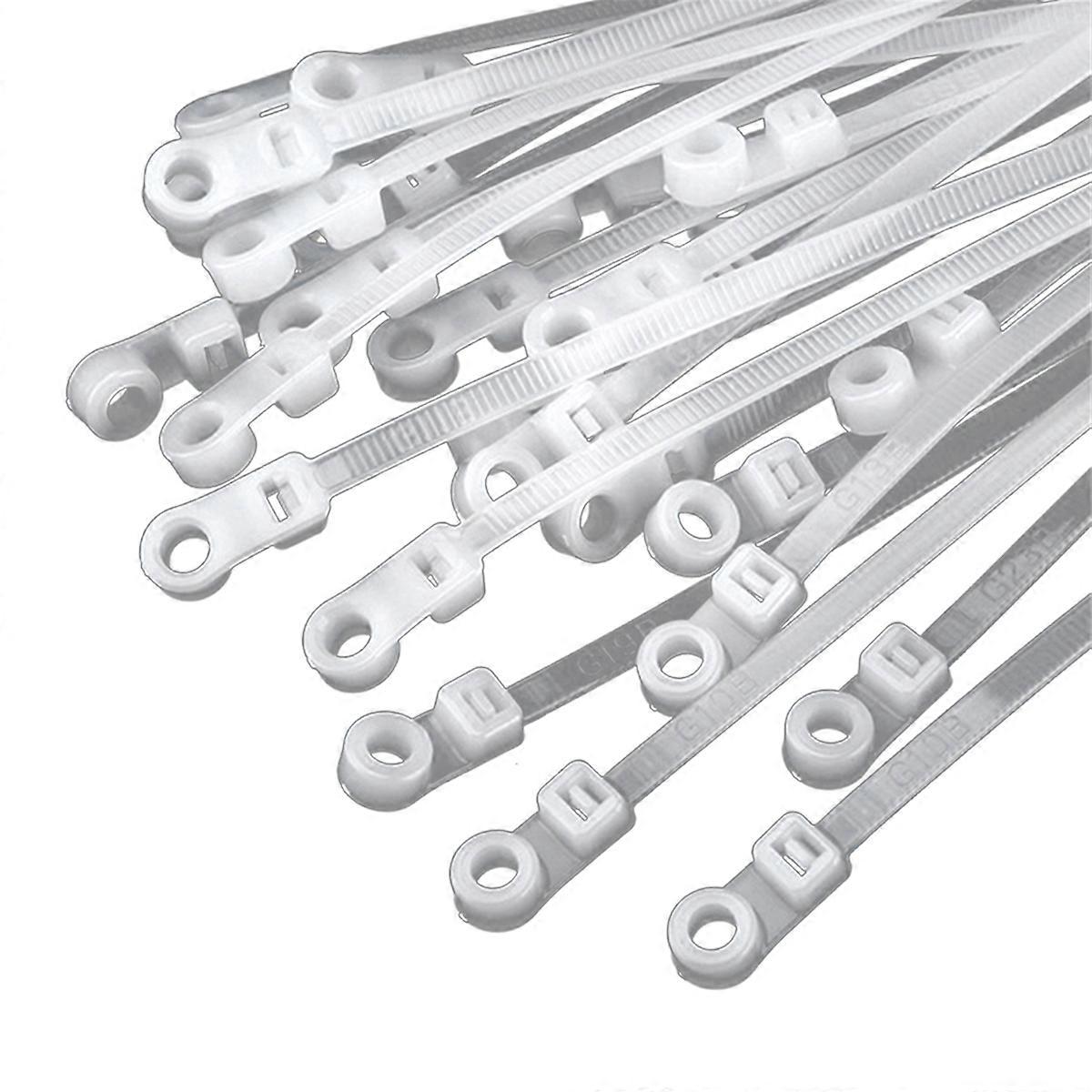 Nylon Cable Ties with Screw Hole - Self-Locking, Multi-Size Bundle Straps for Wire Organization