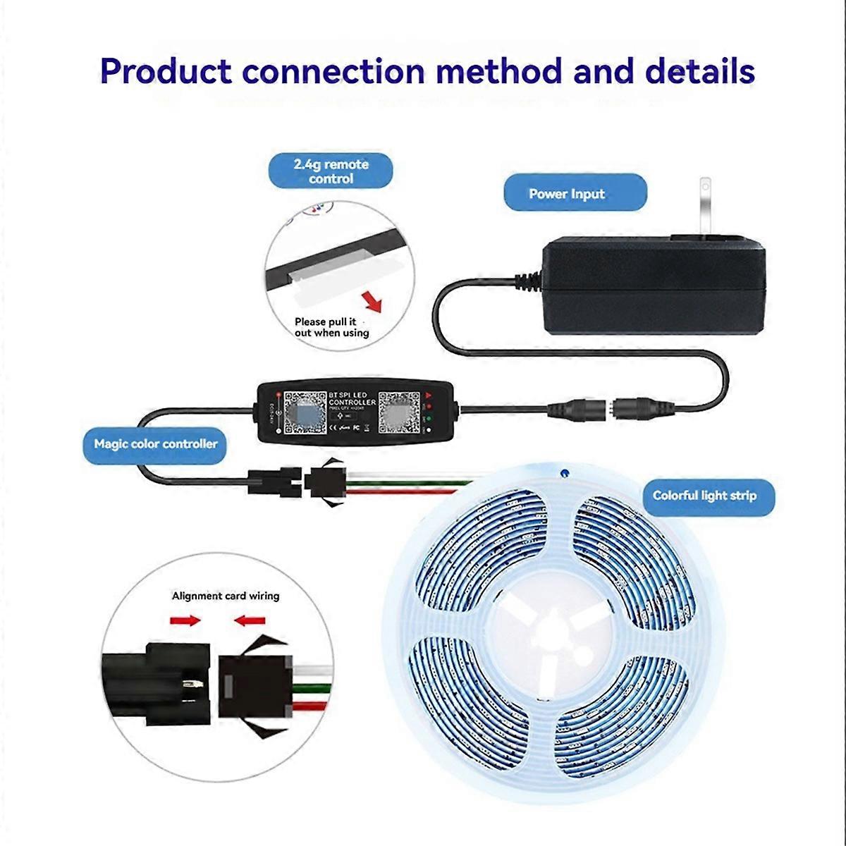 LED Bluetooth Music Controller for Pixel Light Strip DC 12V-24V