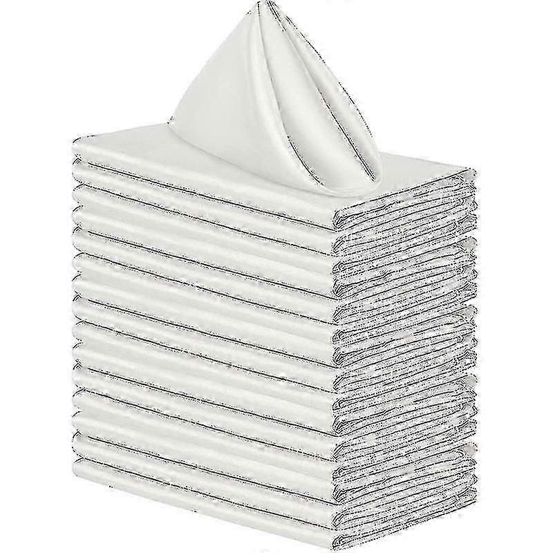 12pcs serviettes en tissu, pouces serviettes de table en satin, tissu de serviettes réutilisables pour mariage-jie