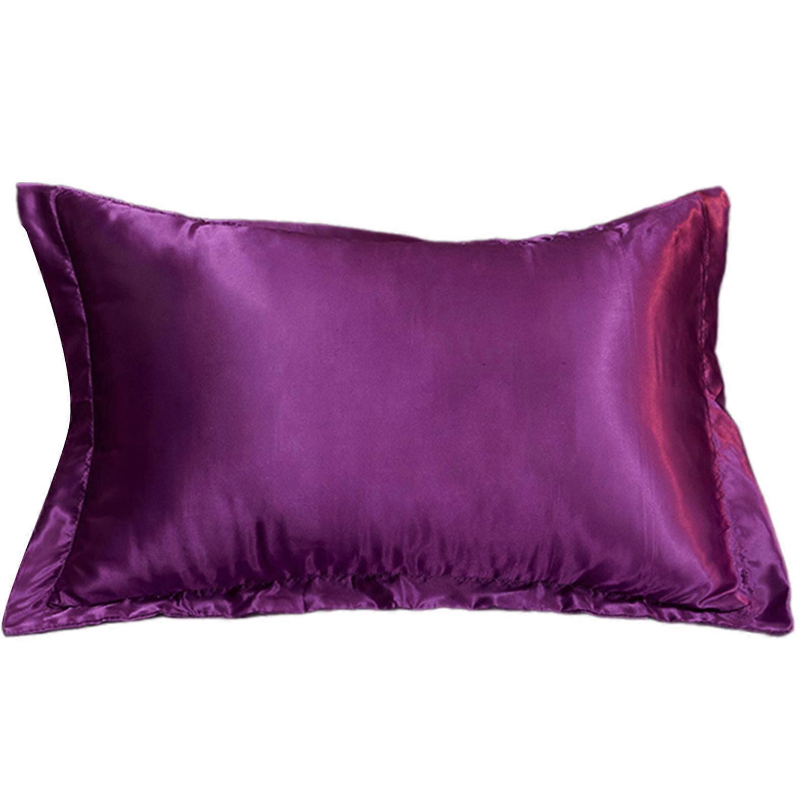 Taie d’oreiller en similisoie Housse d’oreiller de type été Durabilité et conception à fermeture éclair grand teint pour un lavage facile Violet