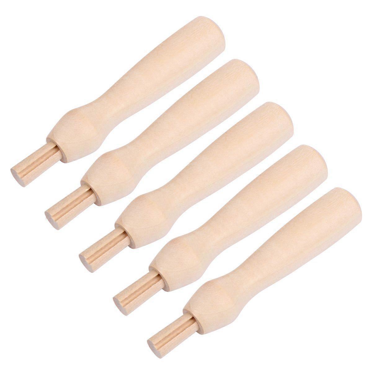 5DBS Poking tű Fa fogantyú gyapjú filc Poke szerszám fogantyú tömör fa DIY piszkáló tűfogantyú a szerszám használatához