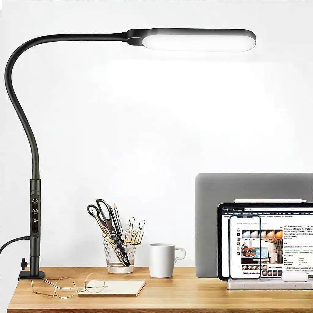 Bright Flexible Desk Clamp Lamp for Study, Reading & Work - Eye-Friendly Light
