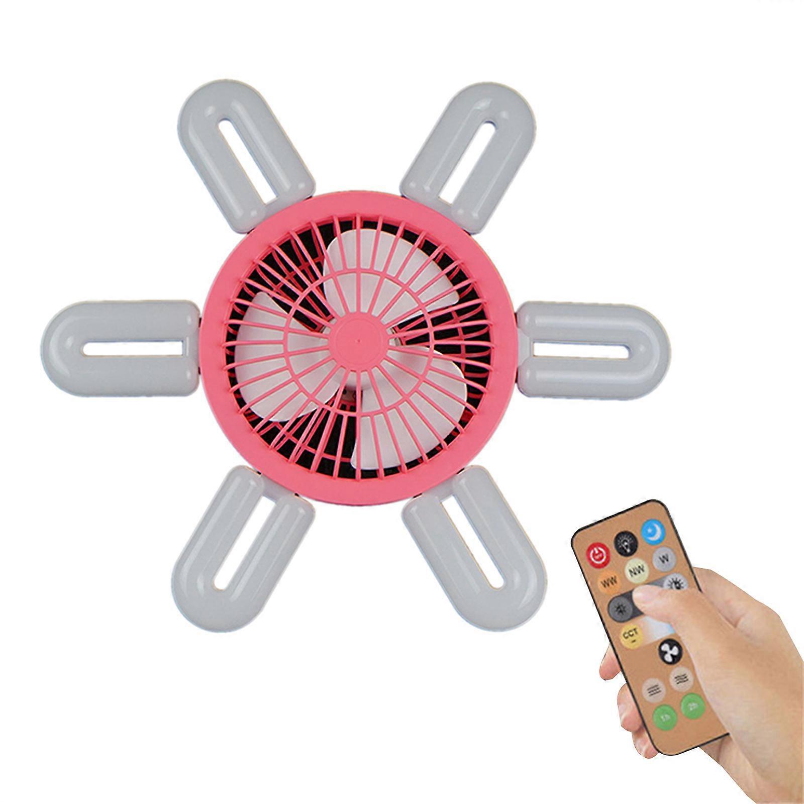 E27 Fan Light Bulb Multifunctional Ceiling Fan Energy Saving Fan Lamp 60W Fan Decorative Fan Plastic Texture Fan Light  Pink