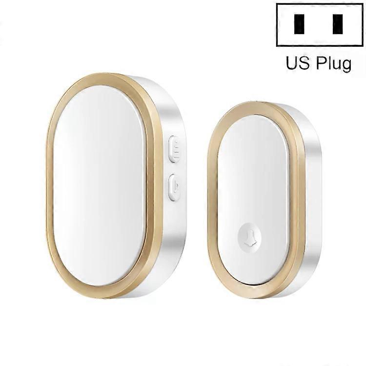 Smart Remote Control Doorbell-Elderly Pager,US Plug,CACAZI Golden