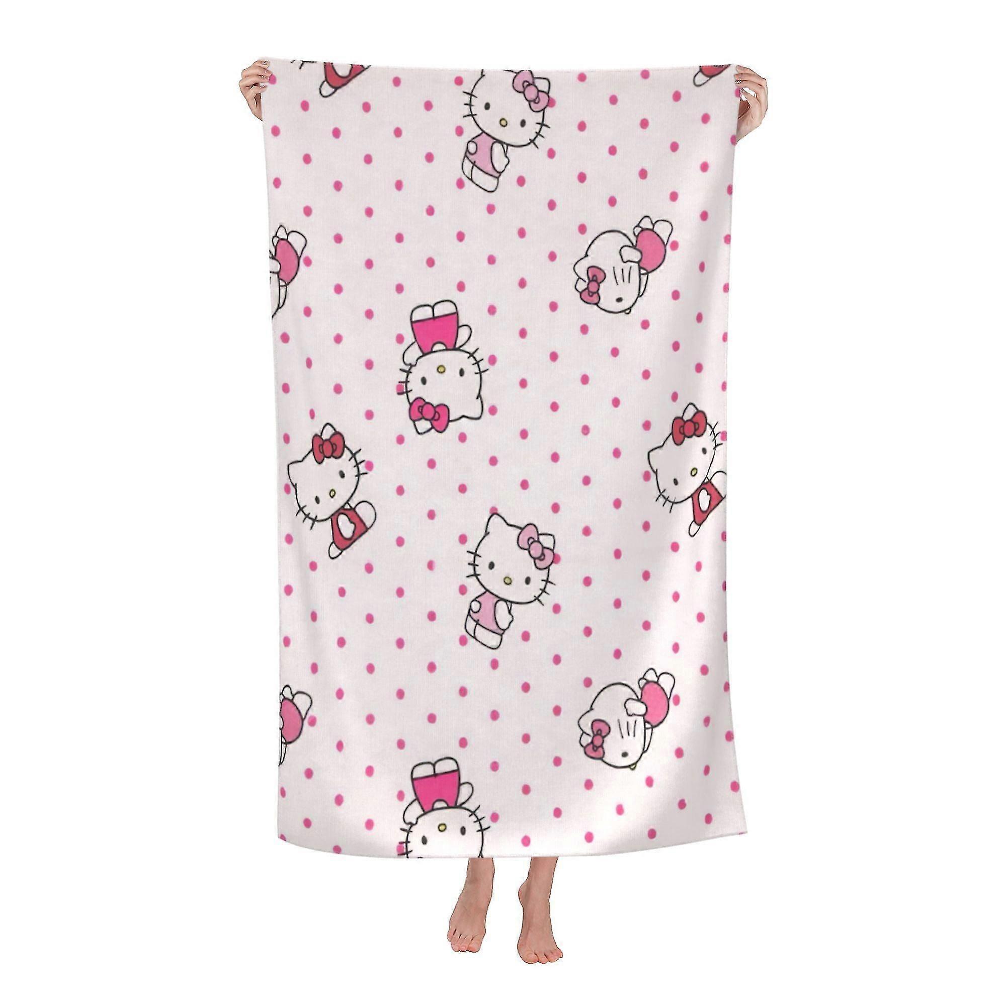 Hello Kitty Beach Towel, Large Microfiber Bath Towel #88kl