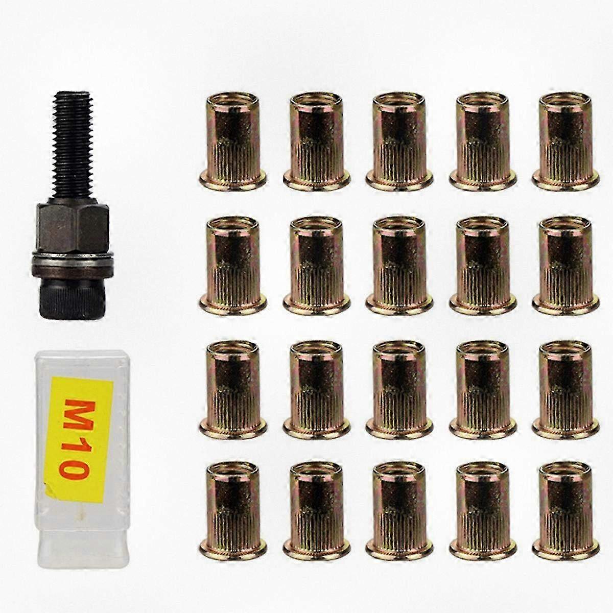 21-Piece Rivet Nut Tool Set, Handheld Manual Riveter for M10 Nuts, Easy Installation Kit