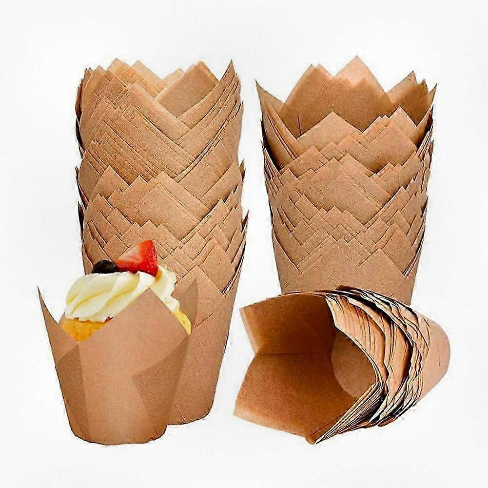 Food Grade Tulip-Shaped Baking Cups for Cupcakes, Versatile for Festive Occasions