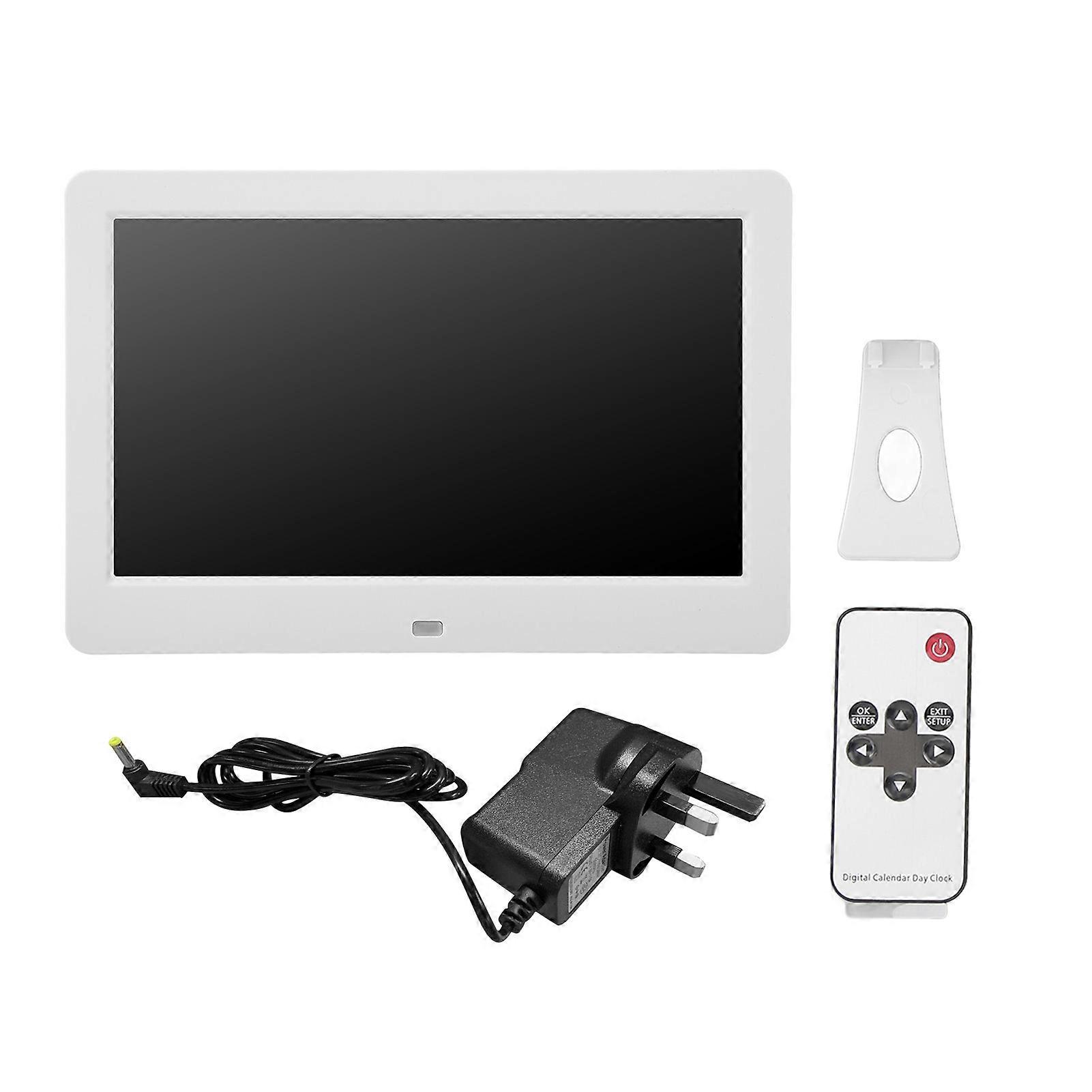 10.2" Digital Alarm Clock for Seniors - WiFi, Weather, 5 Alarms, Remote Control, UK Plug