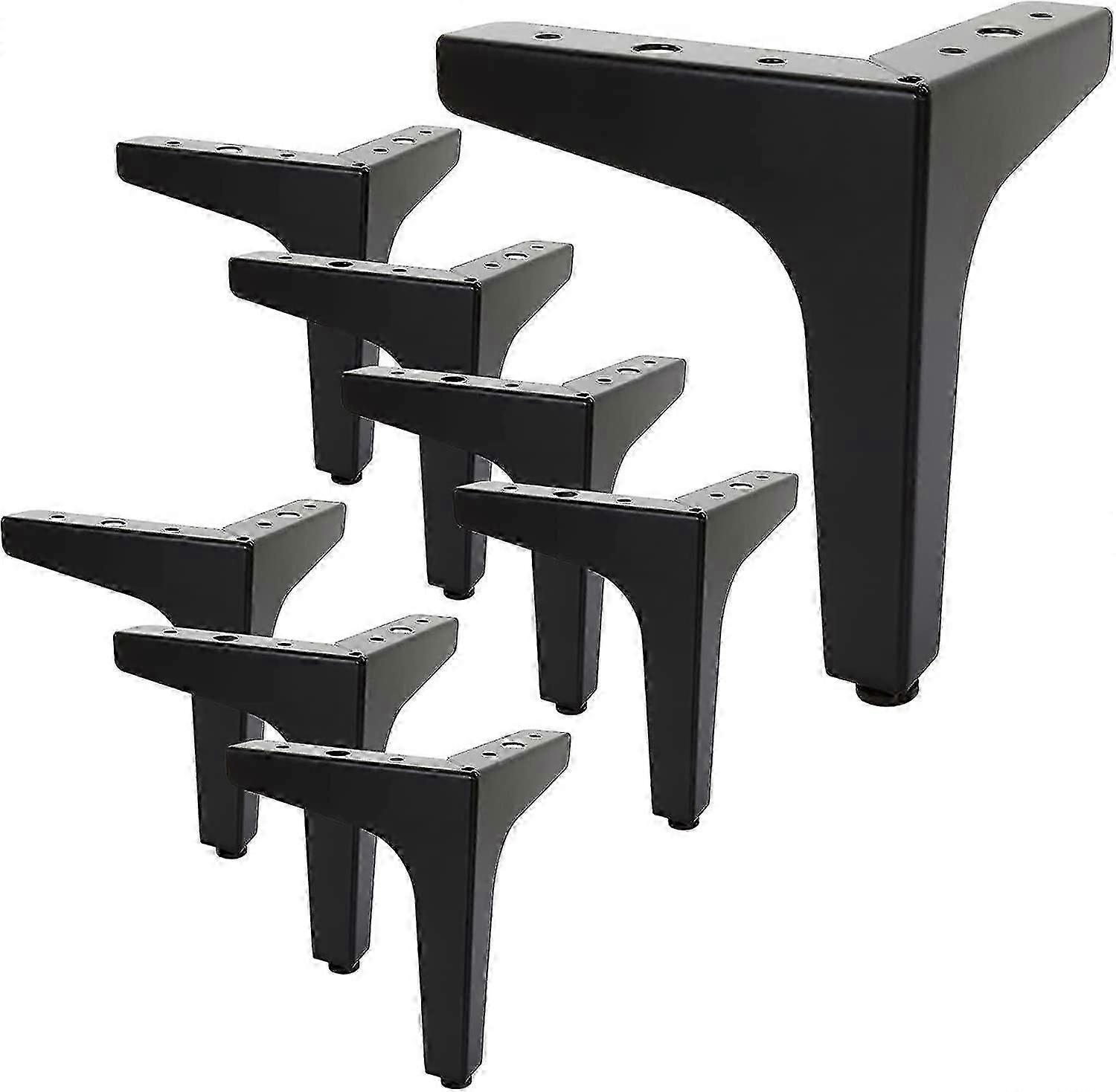 8-Pack 6" Black Metal Sofa Legs