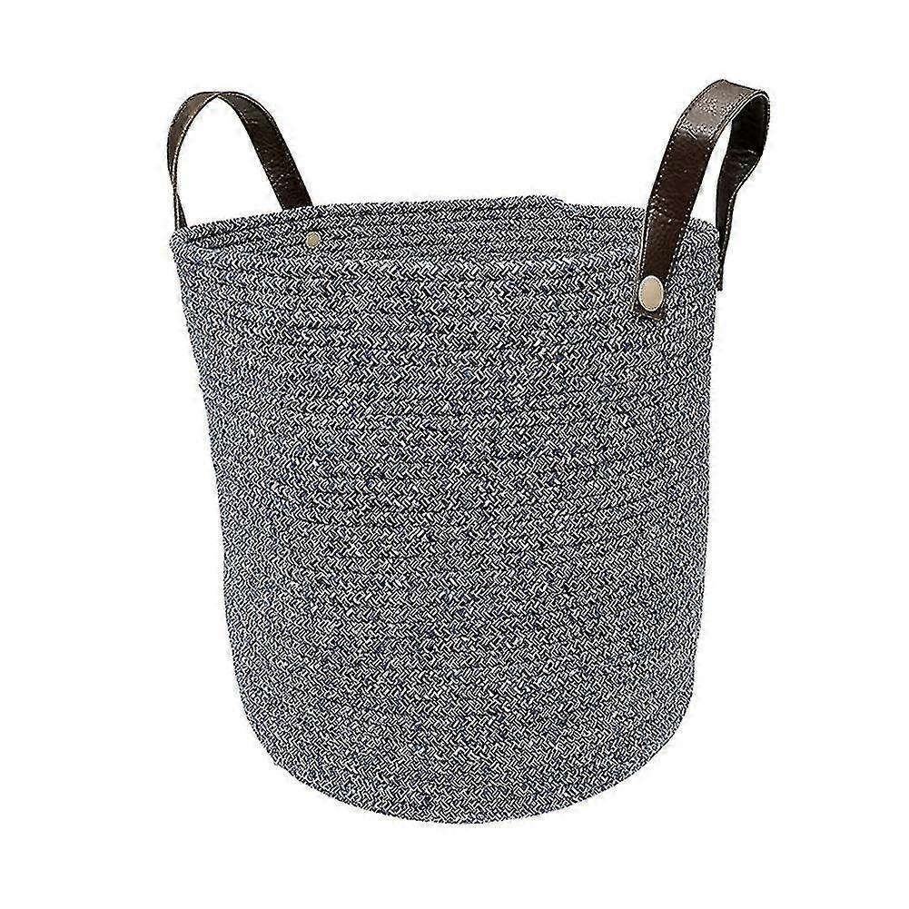 ハンドルコットン織物収納バスケット付きランドリーバスケット