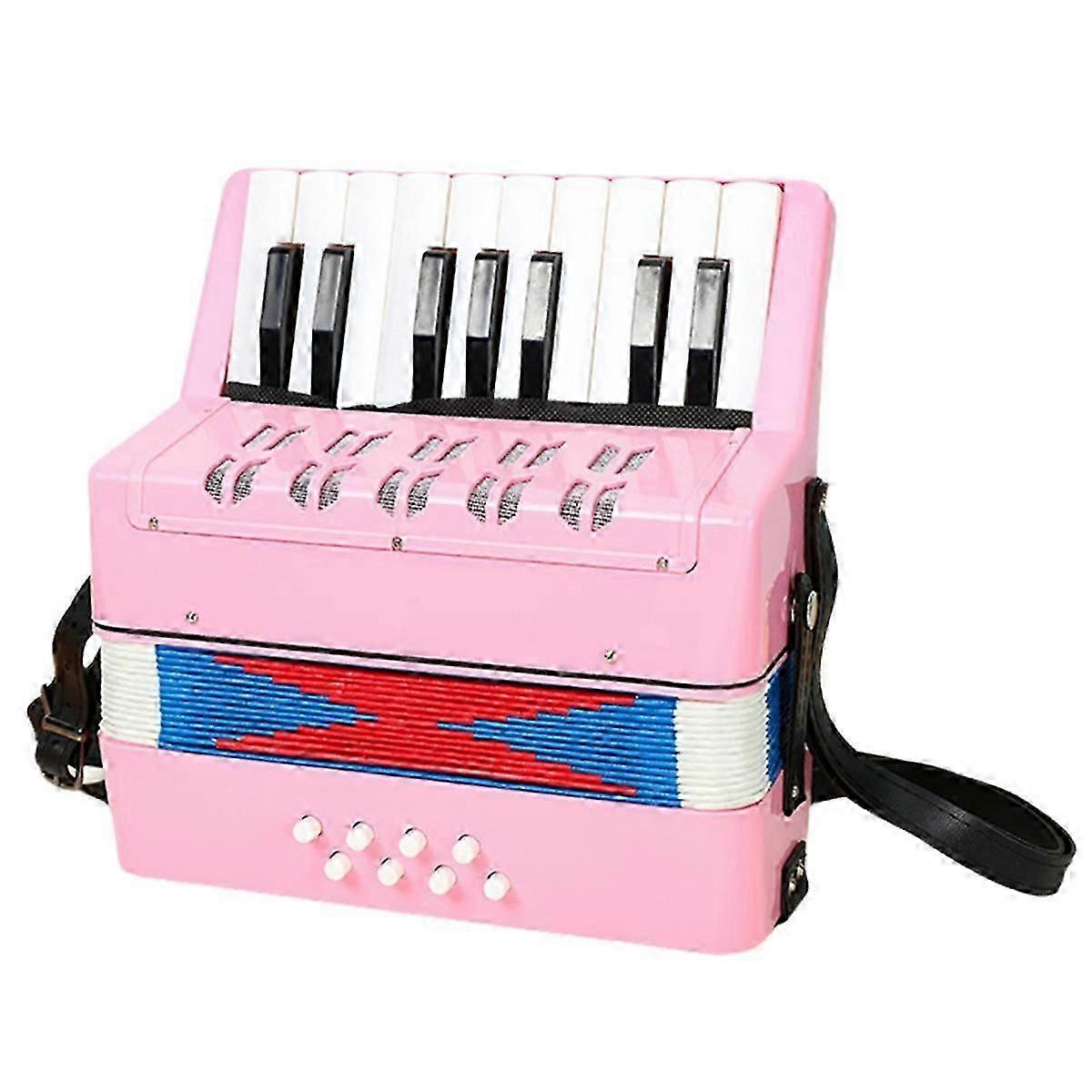 17 Keys 8 Bass Pink Accordion for Student Beginners