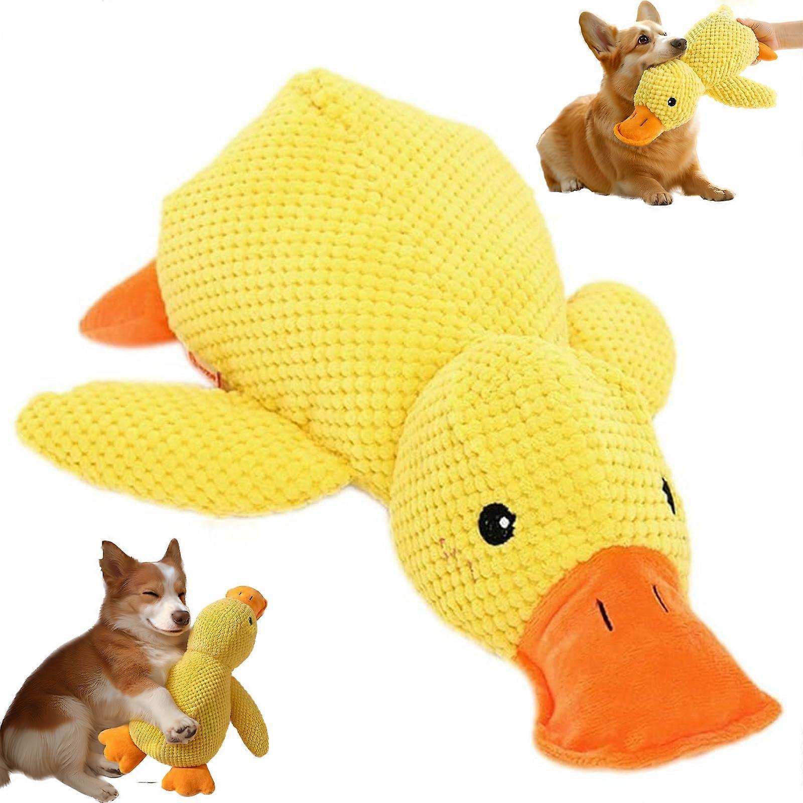 Mellow Dog Calming Duck Toy with Quacking Sound, Plush Stress Relief Duck for Dogs, Soft Material, Interactive Play