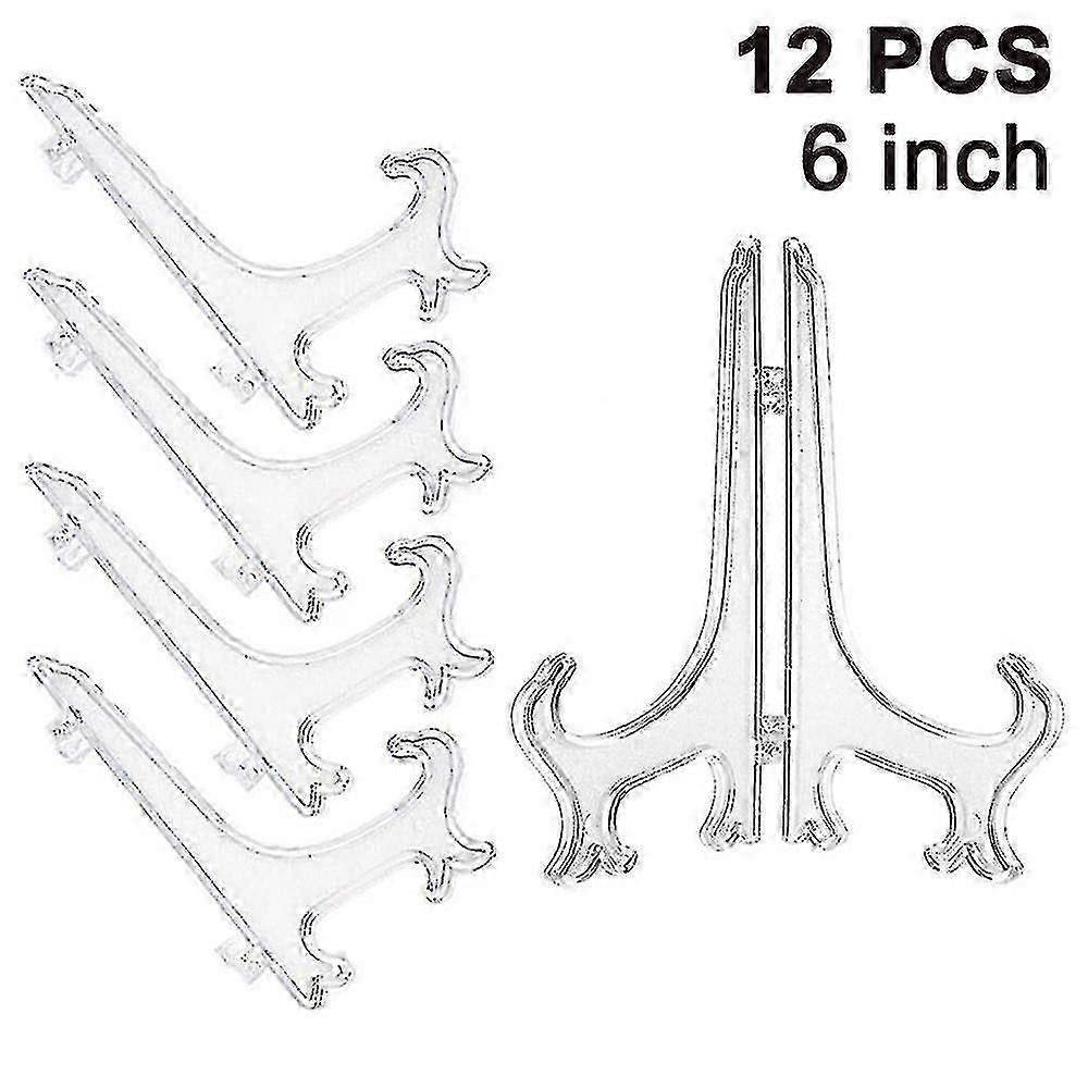 12 Pieces Plastic Easels Plate Racks, Plate Racks, Folding Plates, Display Stands For The Presentation Of Collecting Plates, Bowl Racks, Books, P 6 In