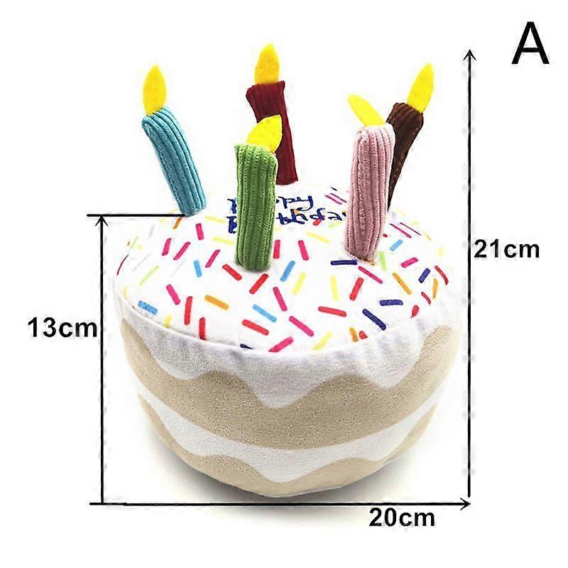 1Pc Pet Dog Molar Toy Plush Birthday Cake Squeaky Toys Playing Interactive Bite Toys