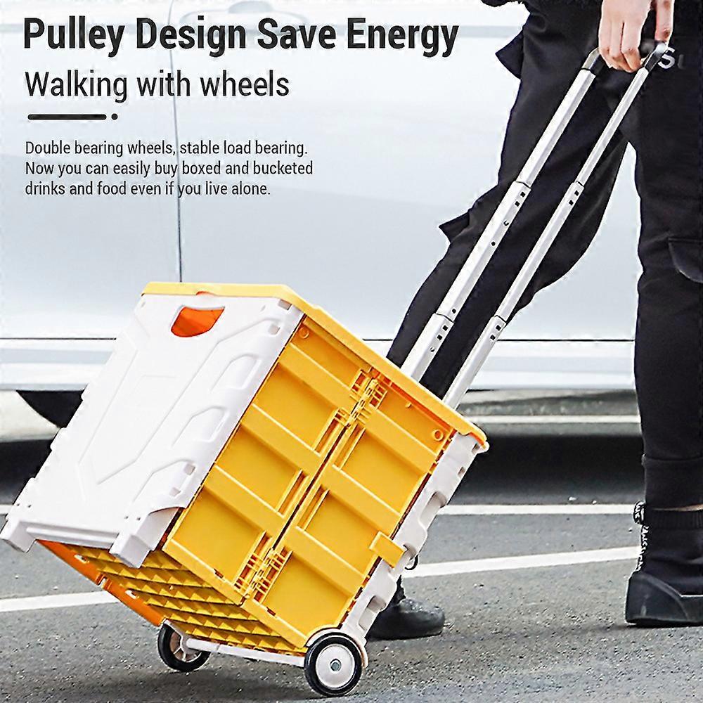 Grocery Cart On Wheels Large Capacity Portable Foldable Grocery Cart with Wheels for Stair Climbing Outdoor Champing Effortless and Easy Shopping