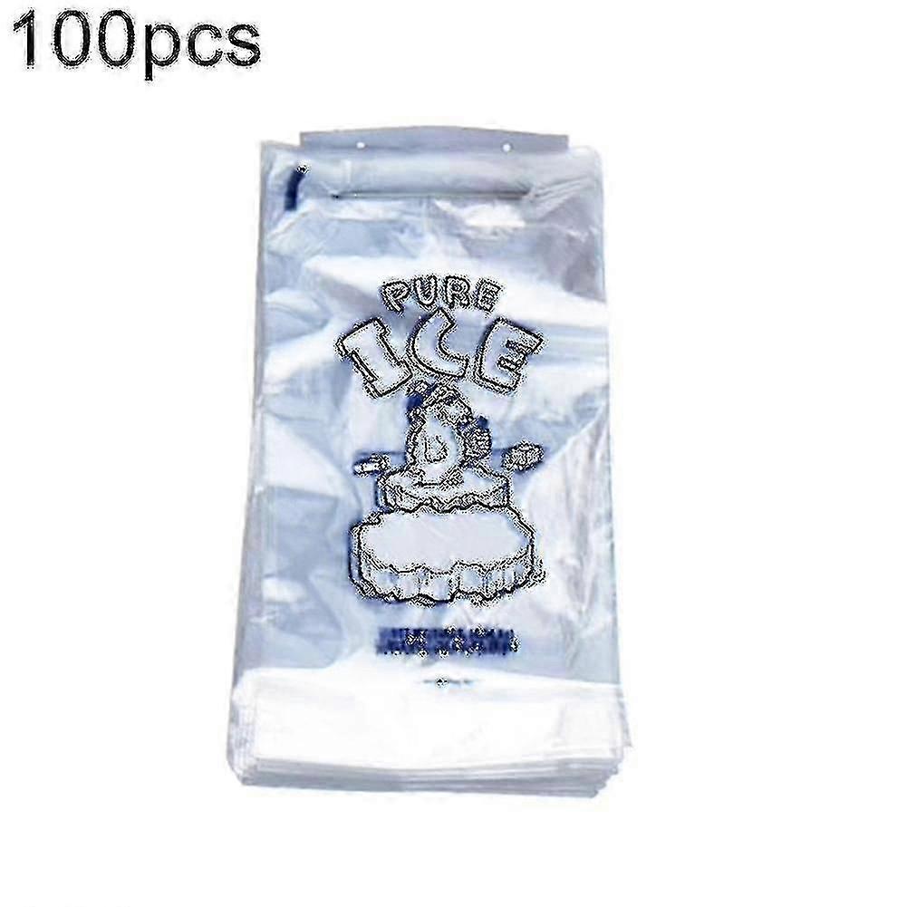 100pcs Drawstring Ice Bag Puncture Resistant Disposable Recyclable Freezer Pouch