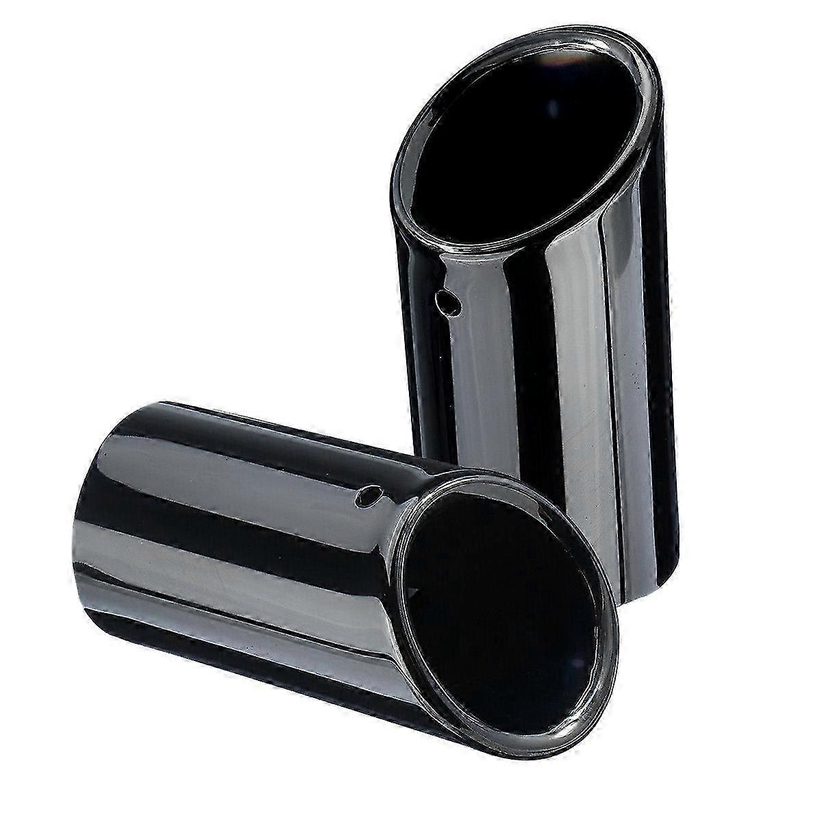 suitable for e90 e92 325 328i 3 series 06-10 2x black titanium exhaust tail tip pipes
