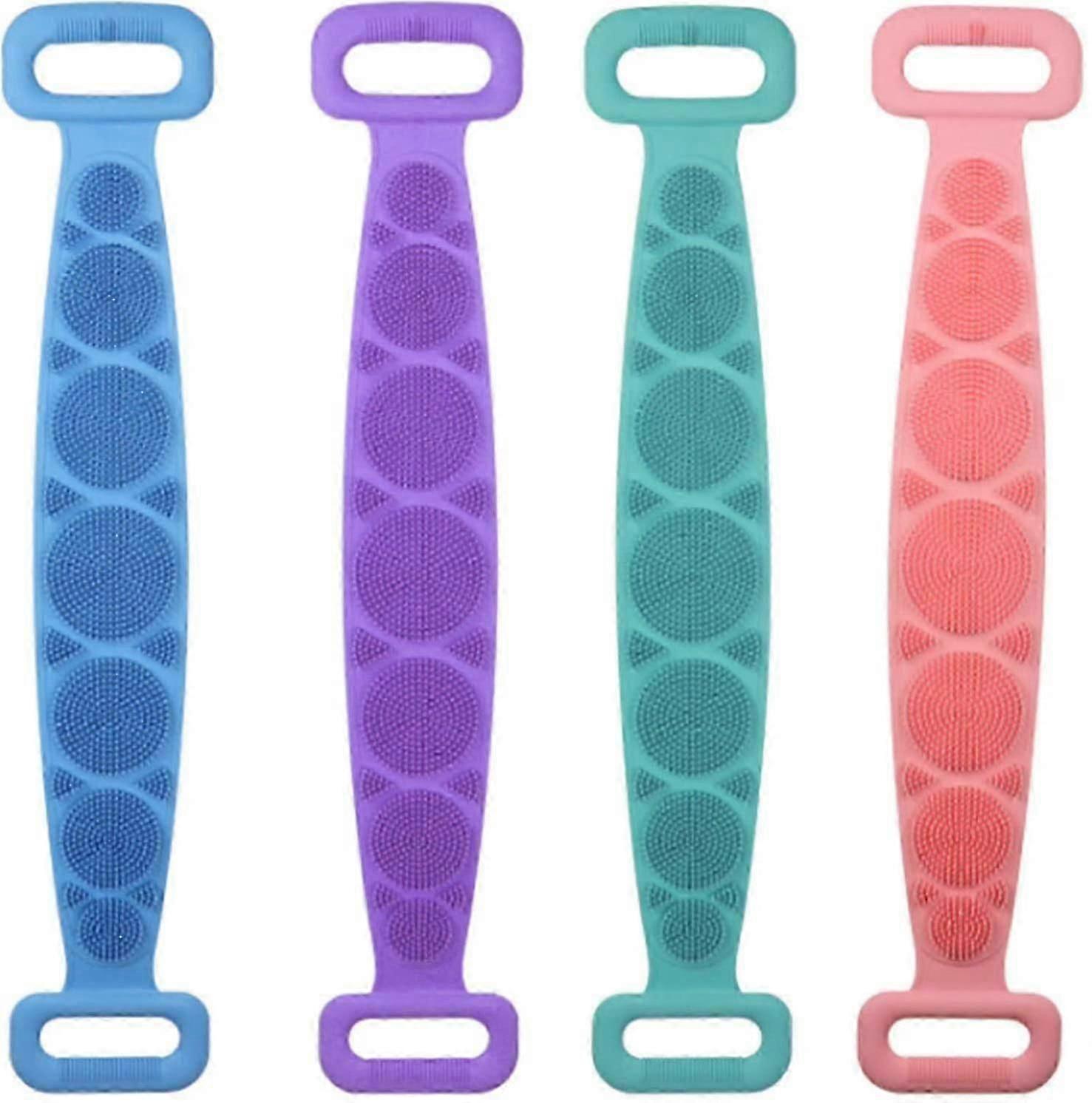 Silicone Bath Towel Long Back Scrubber Double Sided Back Scrubber Silicone Bath