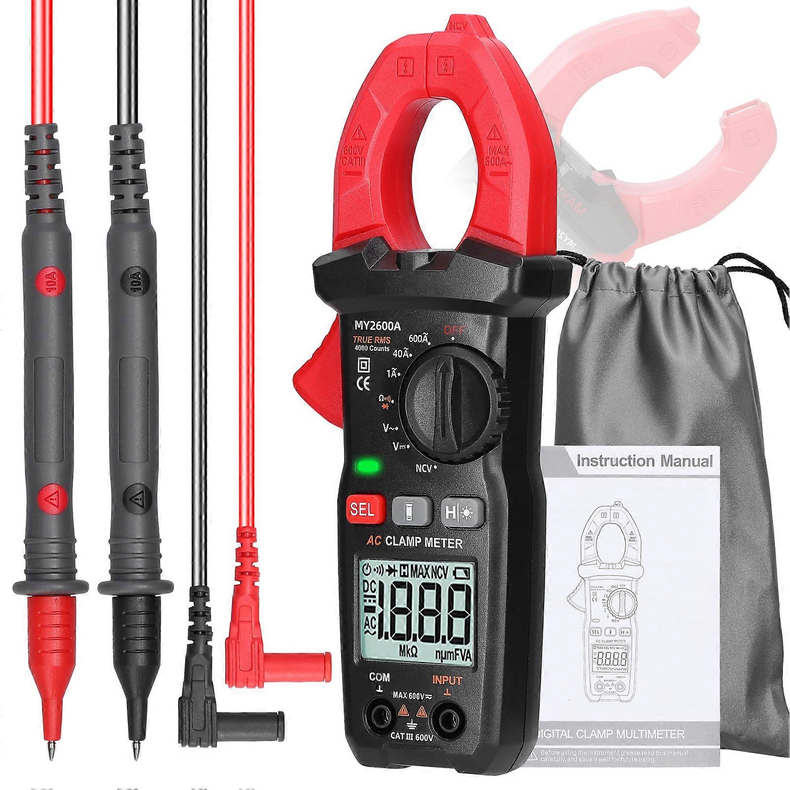 Digital Clamp Multifunction 600V Voltmeter Tester Amp Volt Meter NCV Test Current Resistance Diodes Continuity Measurement Device