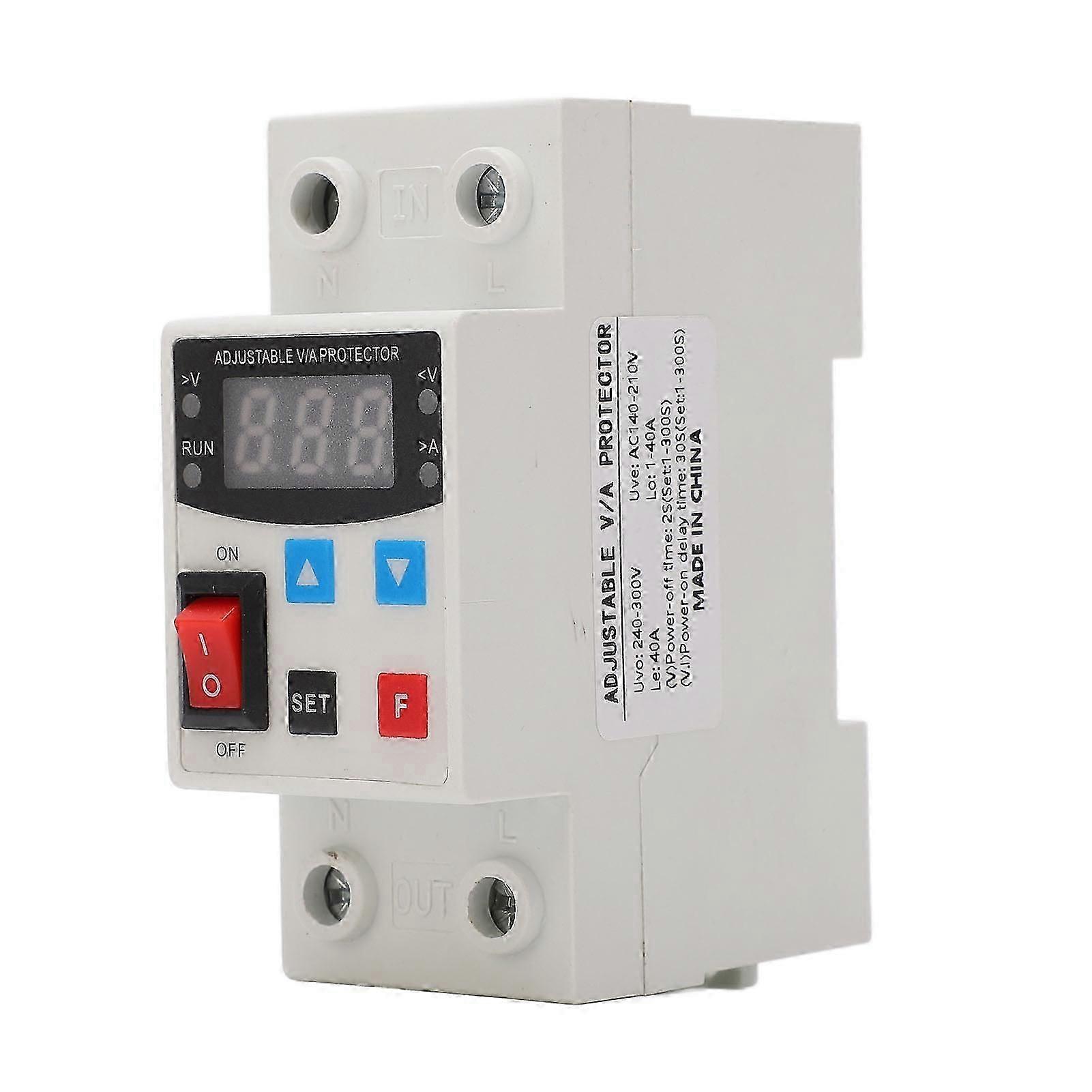 Over Under Voltage Protective Device Adjustable Auto Reset Protector 240V300V 40A