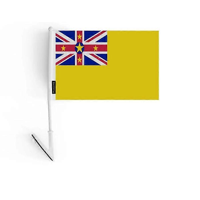 Adhesive flag - Niue - 14 x 21 cm - Durable polyester - Lightweight - Double-sided
