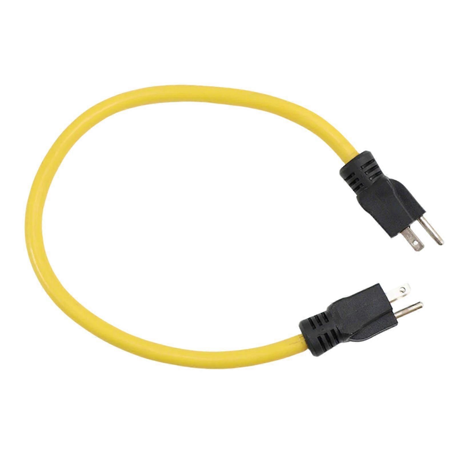 3 Prong Plug To Plug Double Male Extension Cord 5-15P To 5-15P Cord Adapter Transfer Recreational Vehicles Power Extension Cord yellow