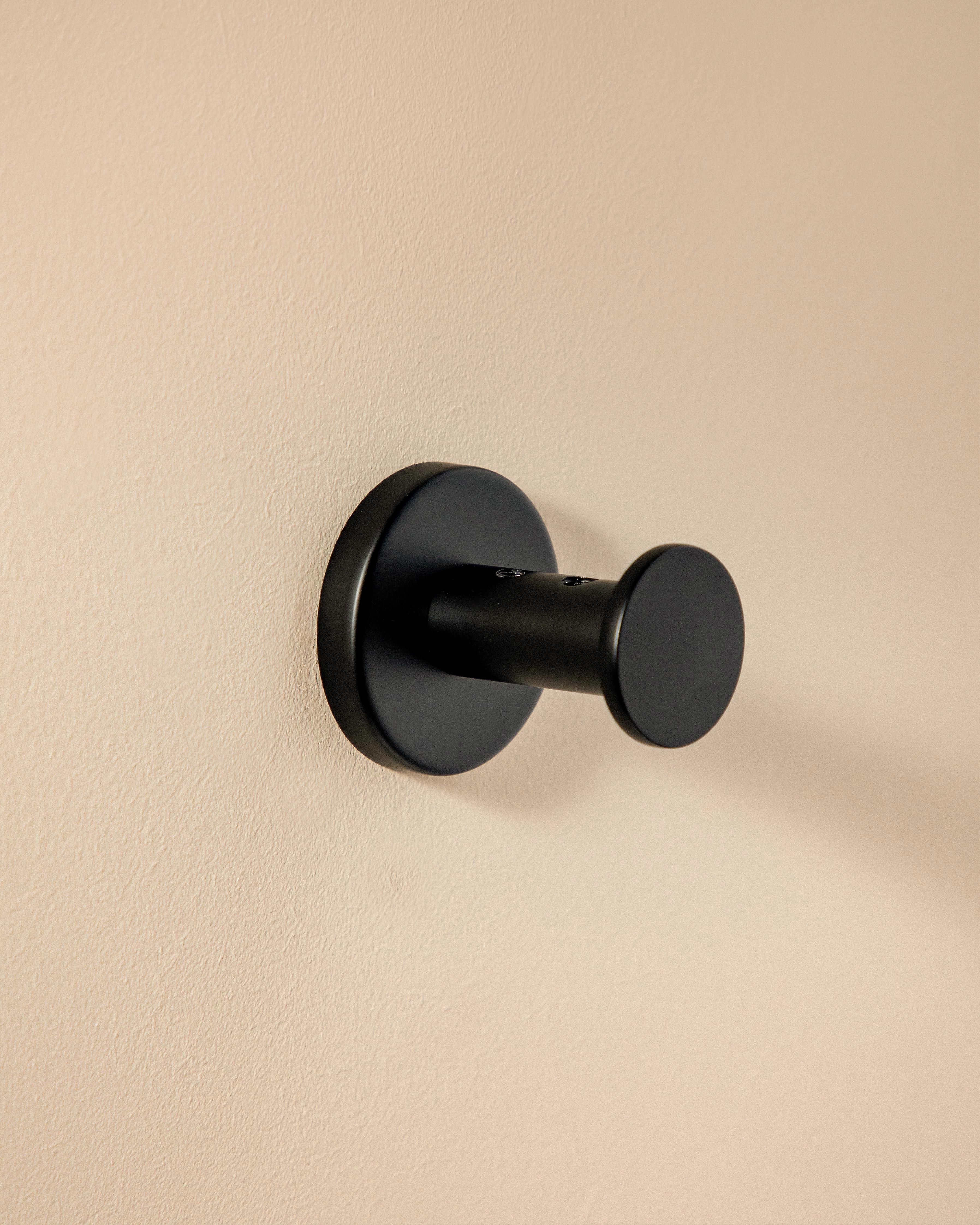 COSMIC Towel hook, Robe hook, Coat hook, Matt Black, Architect S+ Collection