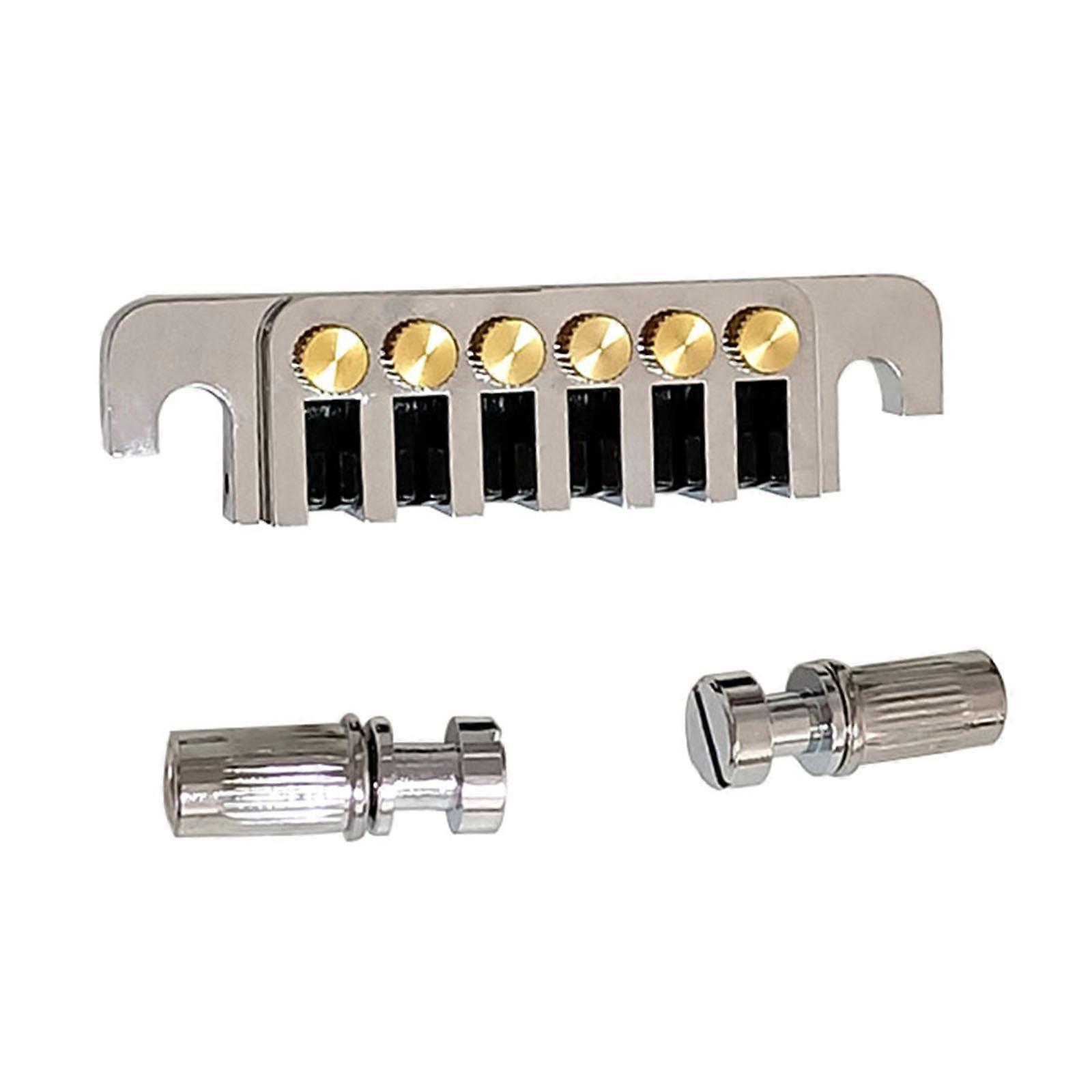 Guitar Bridges with Studs and Inserts Replacement 6 String Electric Guitar Bridge Vintage 6 Style Stopbar Tailpiece