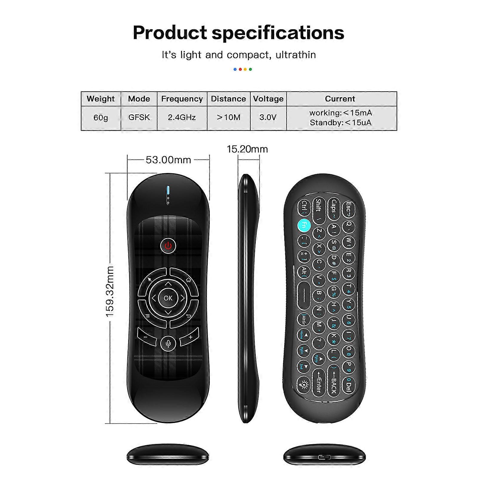 Wechip R2 Remote Control 2.4G Wireless Voice Air Mouse IR learning Intaertia Sensing Smart Remote Control Mini Keyboad for Game Android TV Box Mini PC