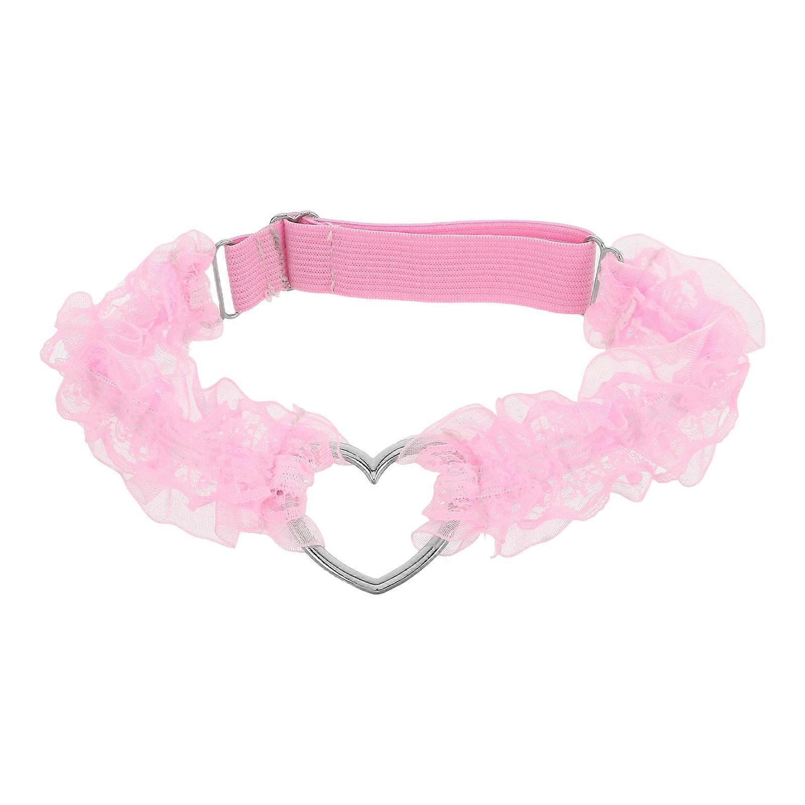 Elegant Elastic Lace Thigh Band with Alloy Heart for Women – Comfortable, Reliable Fit for Weddings, Parties & Everyday Wear to Prevent Thigh Chafing