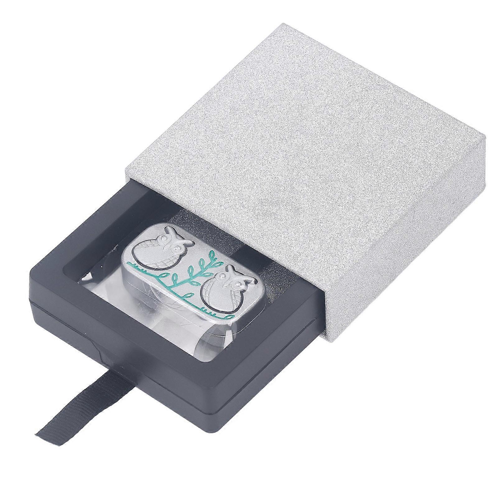 Glissière anti-stress à motif hibou, prise en main confortable, portable et robuste, pour étudiants et employés de bureau, argentée