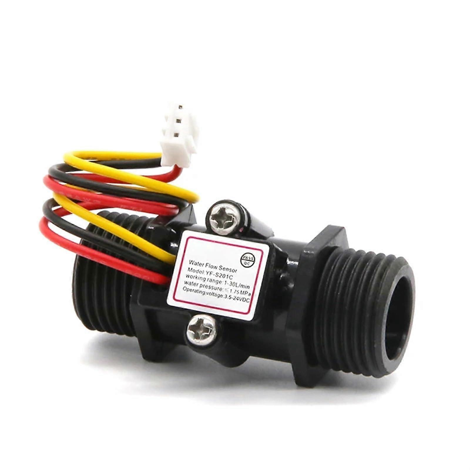 1/2'' Water Flow Sensor Hall Flow Meter DC3.824V Water Dispenser Flowmeters Sensor Switch(BK)