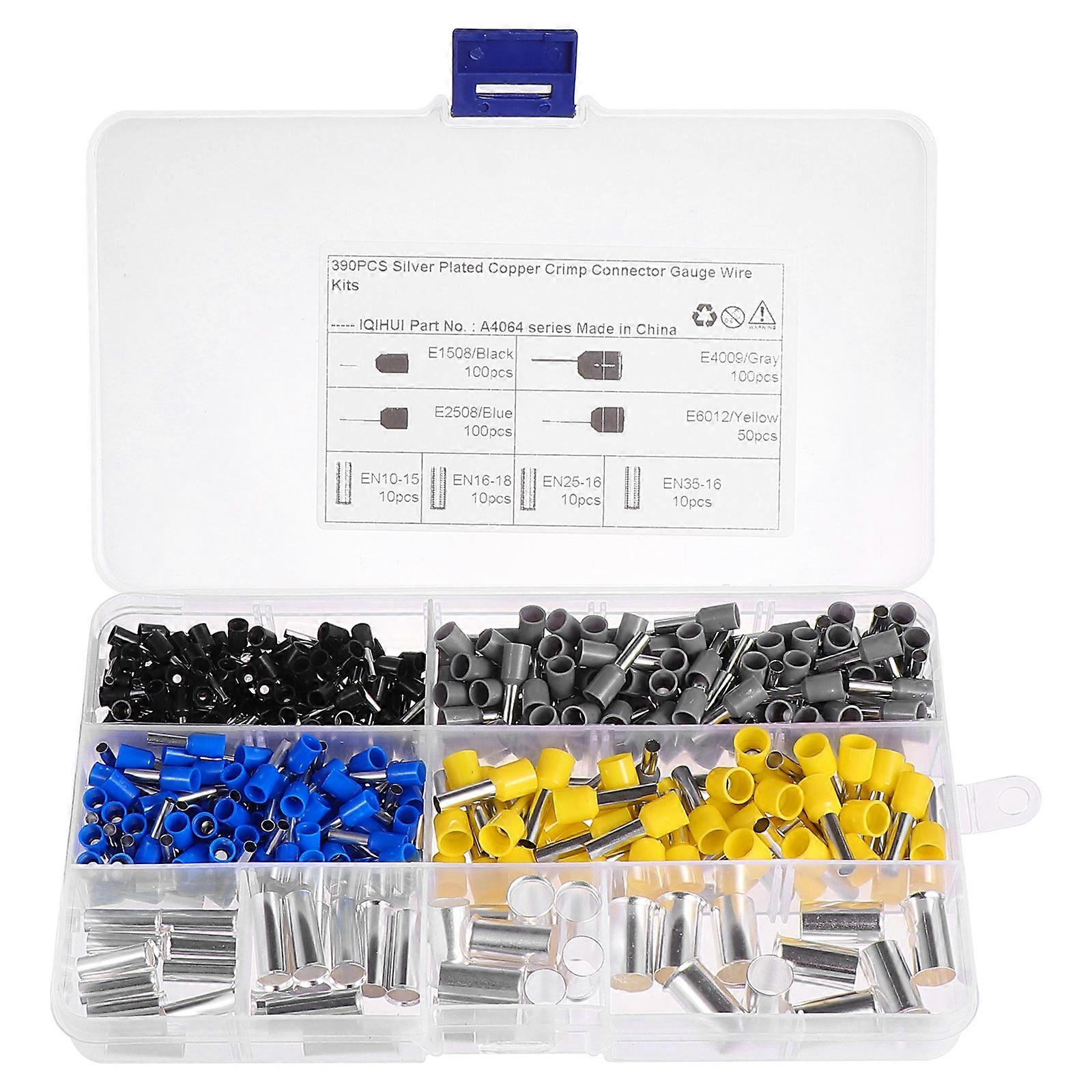 Copper Wire Connector Insulated Ferrule For Personal Users Electrical Installation 390Pcs