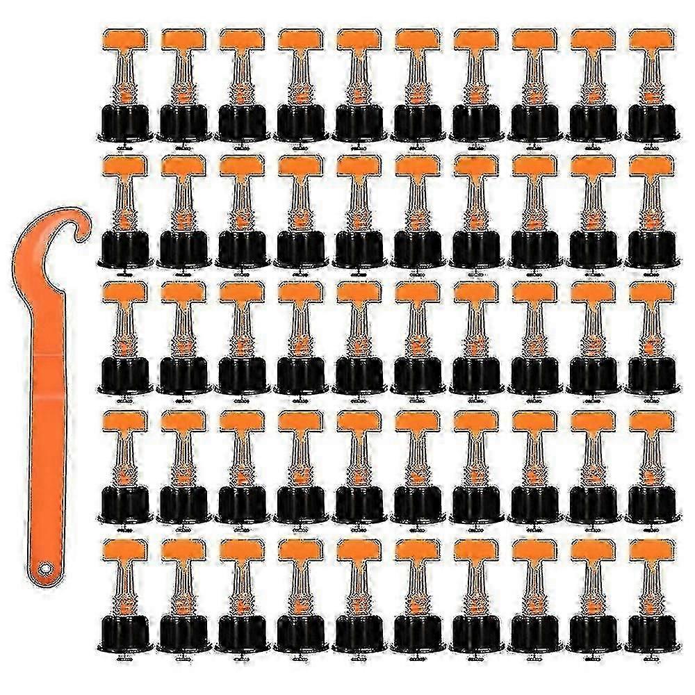50pc Flooring Wall Tile Leveling System Leveler Plastic Clip Adjustable Locator Spacers Plier Level Wedges