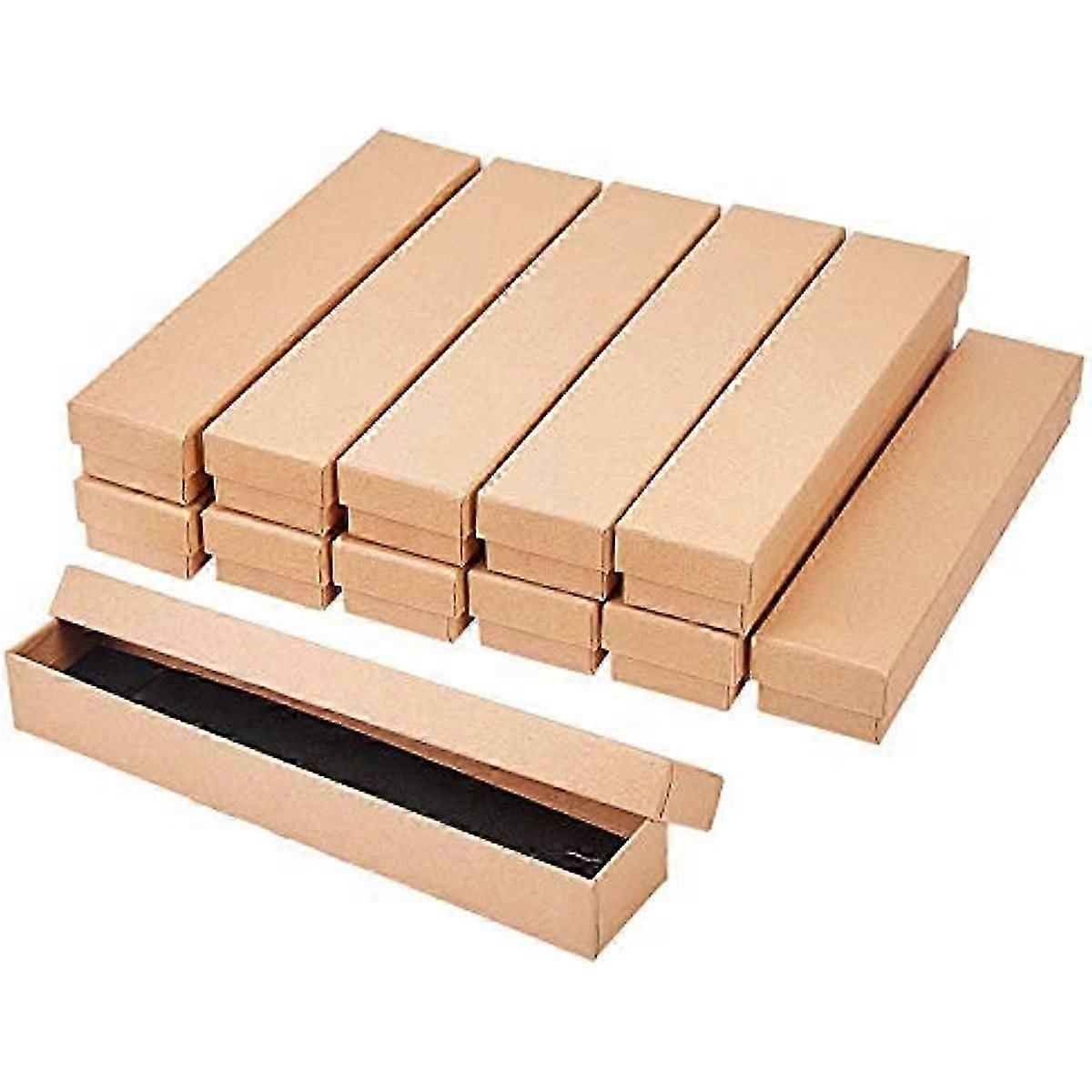 12 Pcs Kraft Paper Box Cardboard Jewelry Boxes Bracelet Box for Necklaces Earrings and Rings Rectangle 21x4.5x3.1cm