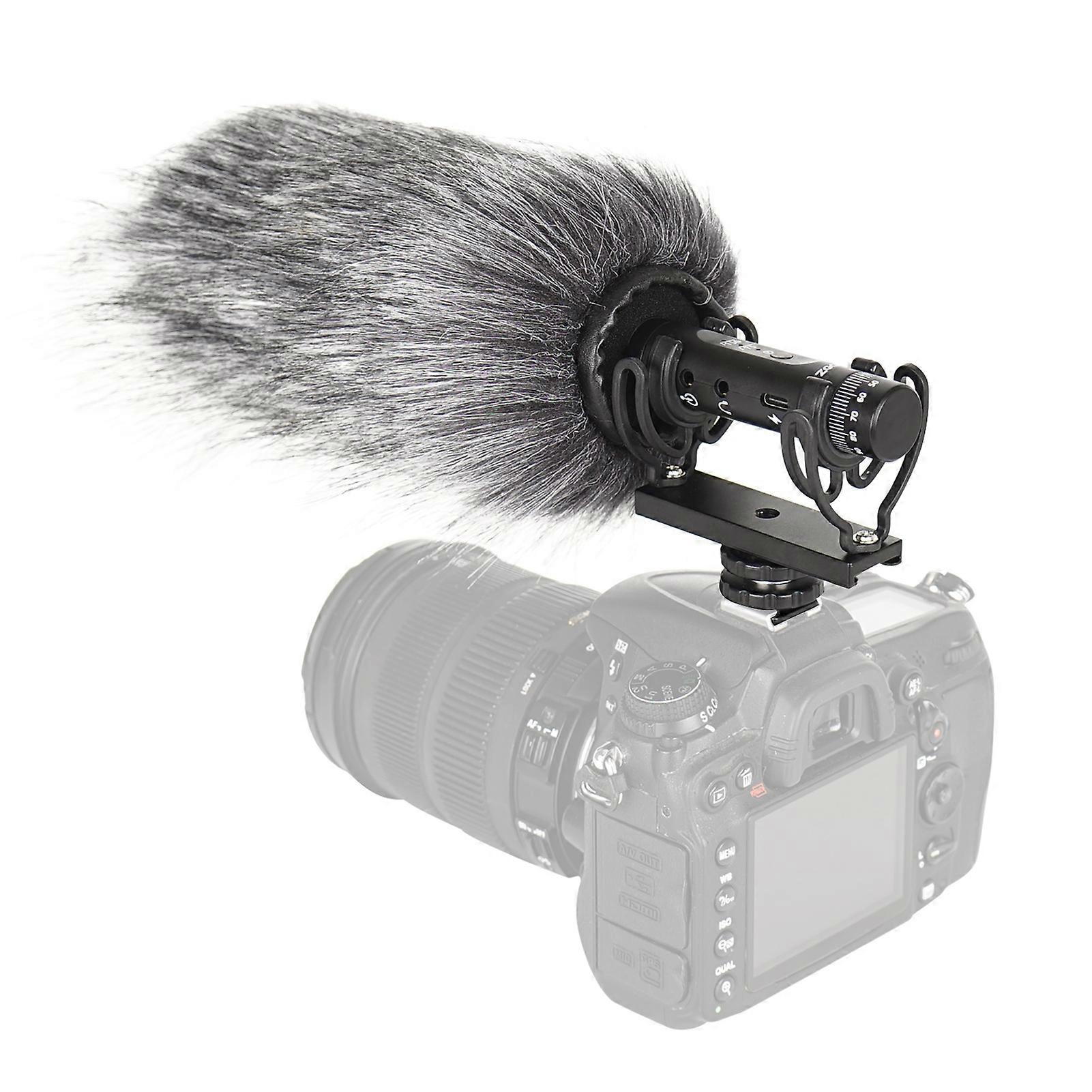 ZGCINE G20 Cardioid On-Camera Microphone - Built-in Battery, Low Cut, Real-Time Monitoring