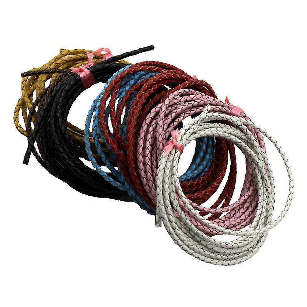 Bracelet Cord For Jewelry Making Round Shape 3mm Diameter 2 Meters Light Brown Pu Leather Rope Anniversary 1Set