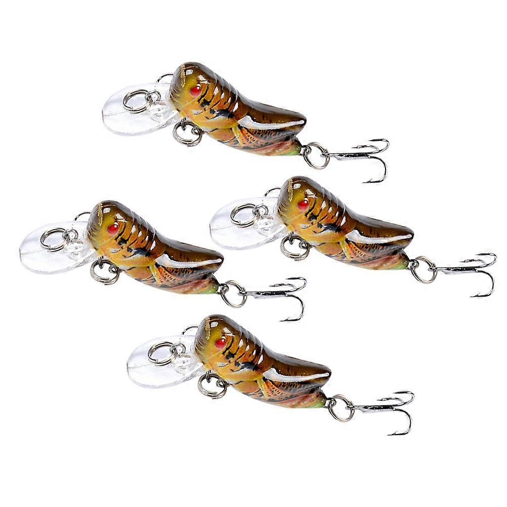 Plastic Baits Simulation Bait Fishing Enthusiasts Outdoor Fishing Trip Triple Hooks 6.8*2CM 4Pcs