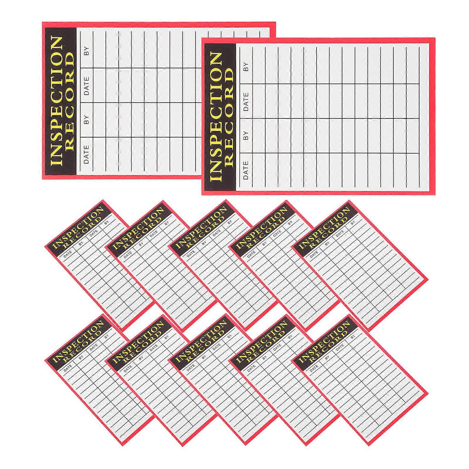 Inspection Record Card Sheet Compact Record Paper for Warehouse Management White Red Border 100Sheets