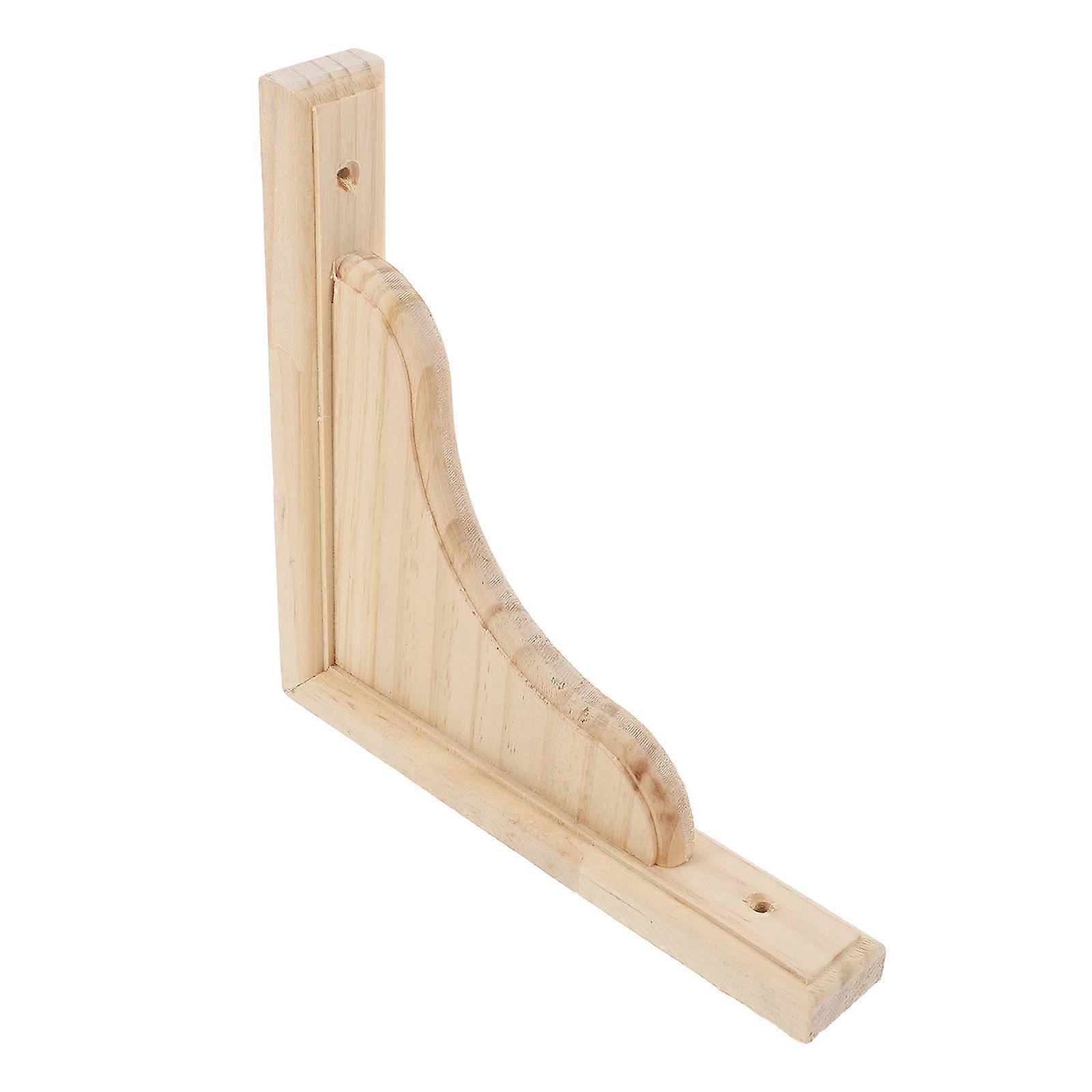 Light Yellow Wooden Triangular Shelf bracket for Holding with Firm Solid Wood Construction and Easy Installation 7.5x5.2 Inches