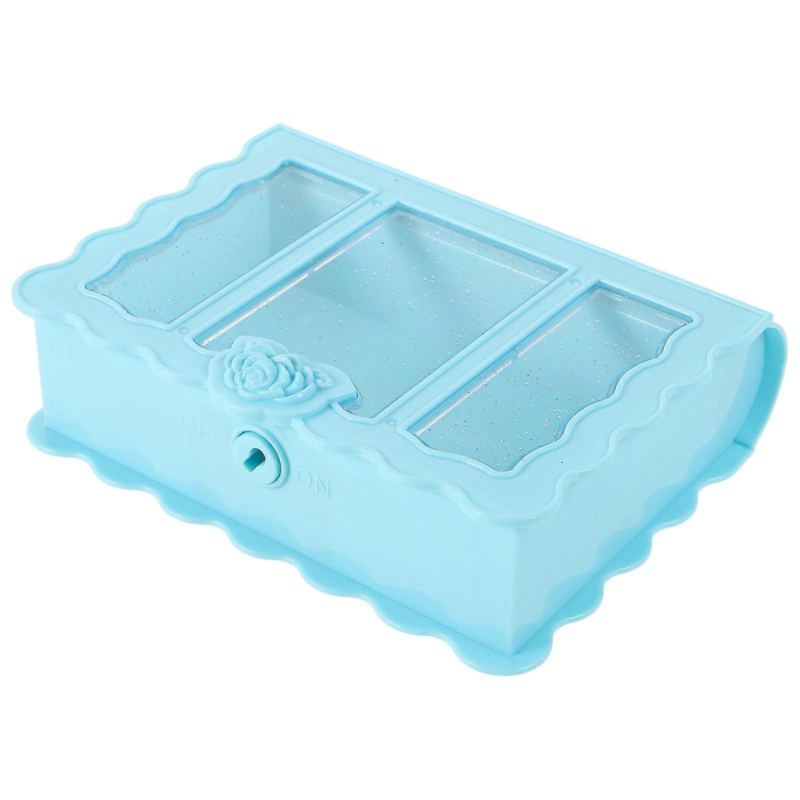 Book Shaped Jewelry Box with Lock Closure, Multi Purpose Storage Organizer for Nursery, Desktop Decoration and Room Organization