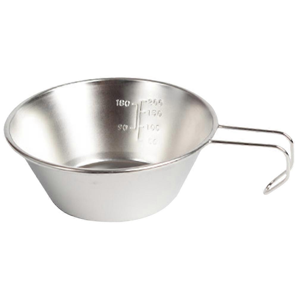 Camping Wine Cup Multi-Function Water Bowl Portable Cooking Utensil Silver 16.5X12.2X7.4CM For Camping Accessory 1Pack
