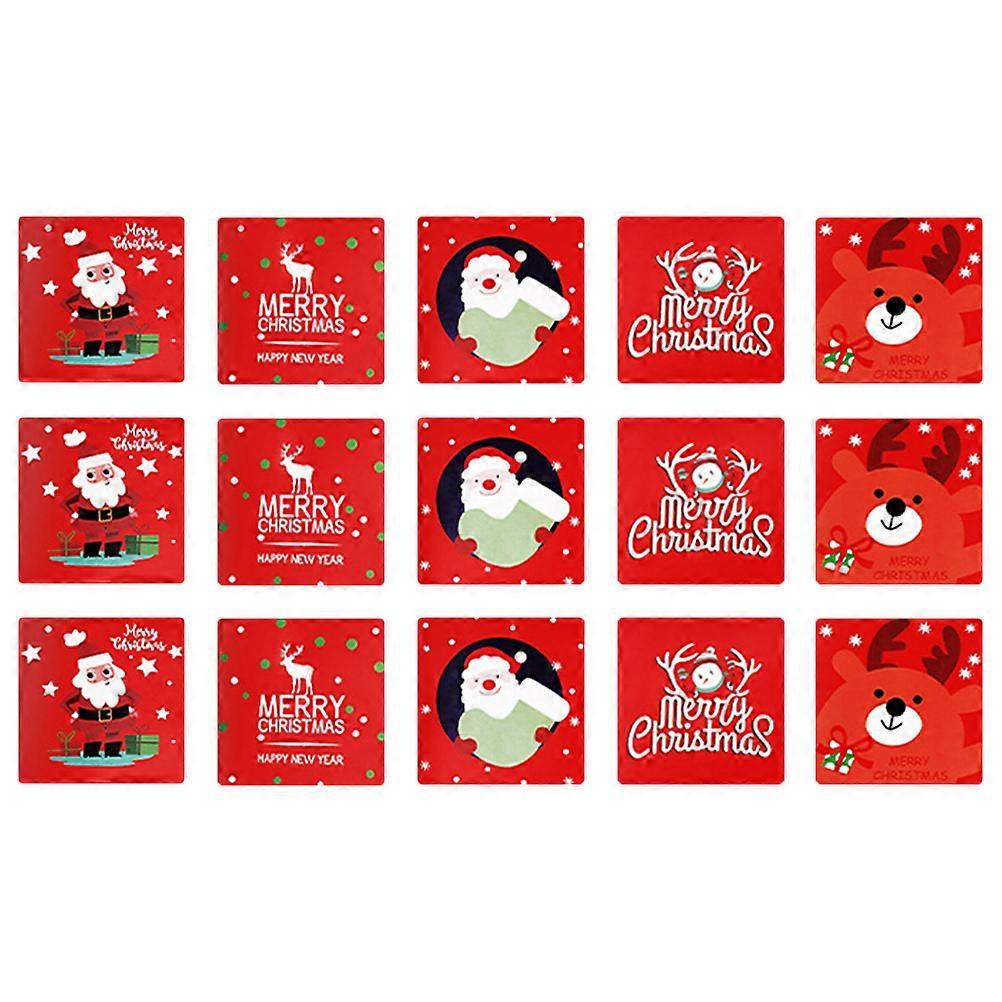 Greeting Cards 15Pcs Christmas Cards Memos Diy For Friends Red Rectangular Christmas Greeting