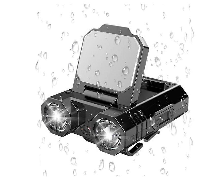 Hat Lights Clip On, Smart Sensor Head Lamp, Bright Mini Hands-Free, LED Clip-Light, Waterproof Hat Light Flashlight(Black)